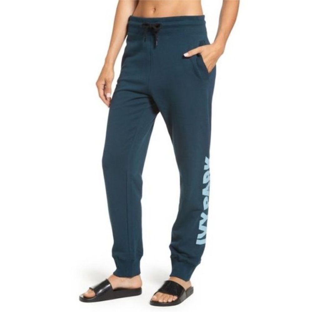 IVY PARK | Teal Logo Jogger Sweatpants Drawstring Waist Women’s Size Small